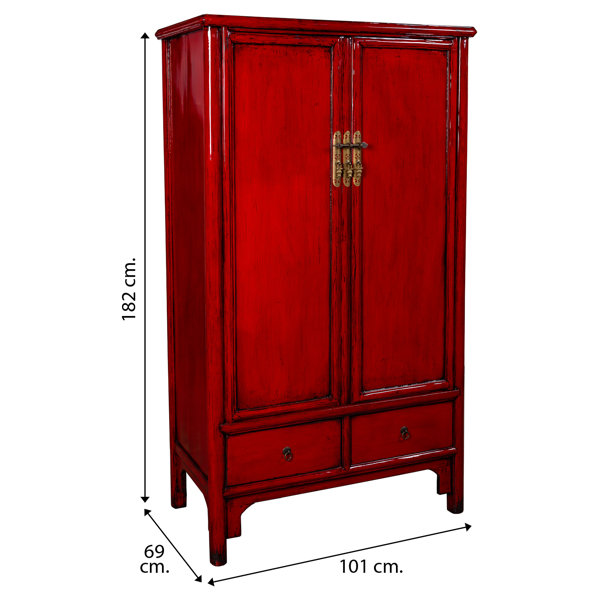 Latitude Vive Tajana 2 Door Solid + Manufactured Wood Wardrobe